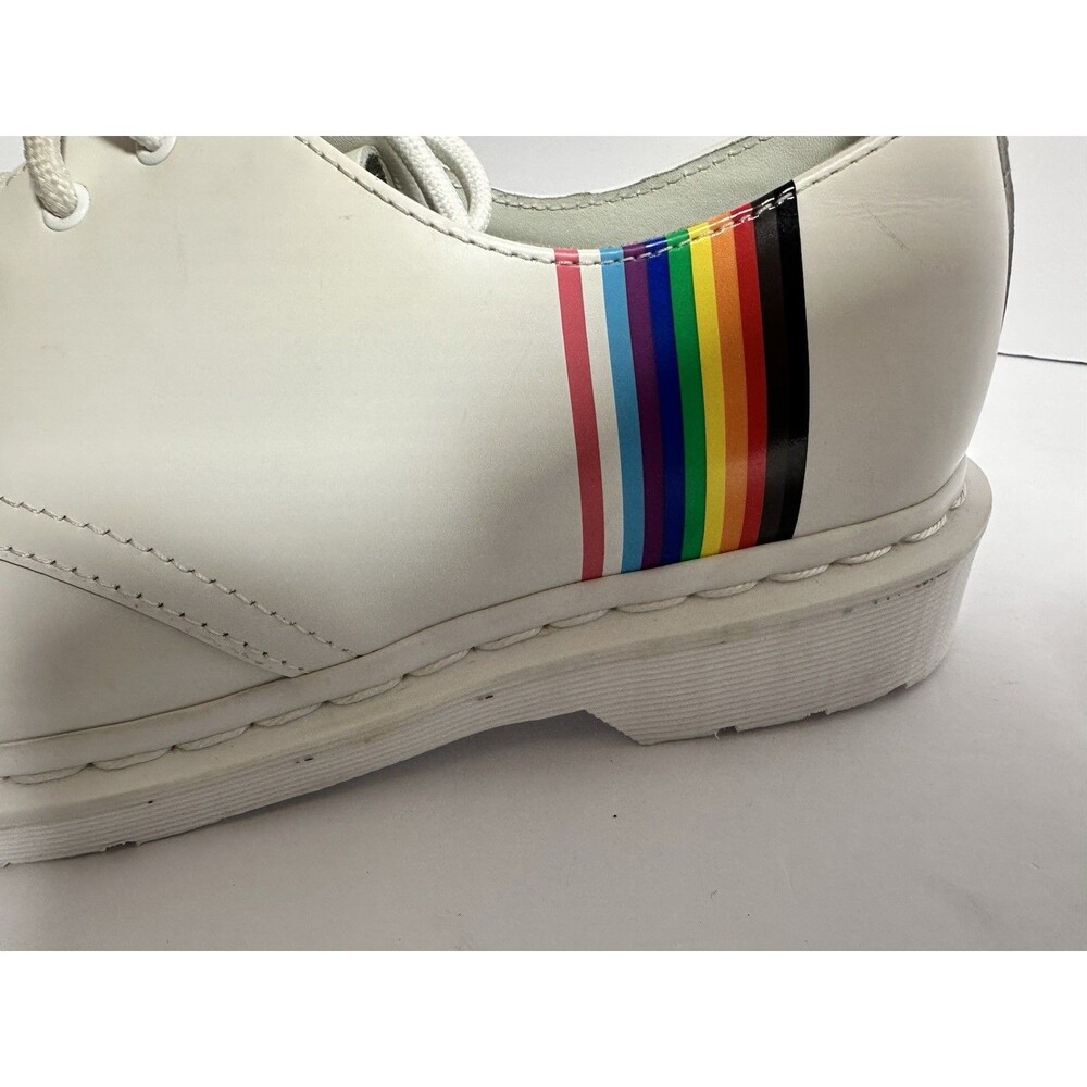 Dr Martens 1461 White Rainbow Stripe Pride Shoes Mens 9 Womens 10 - Picture 11 of 11